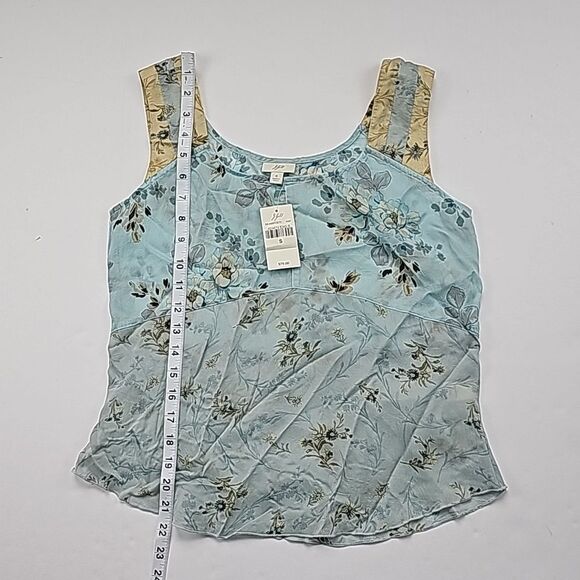 J.‎ Jill NWT Whimsical Sleeveless Light Blue Floral Semi Sheer Blouse Top Small - Picture 8 of 8